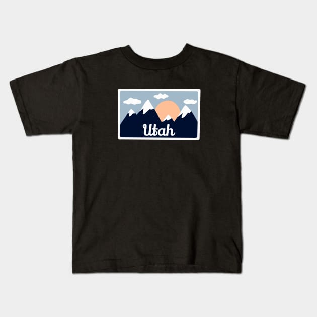 Utah Snowboarding - Utah Hiking Kids T-Shirt by UbunTo